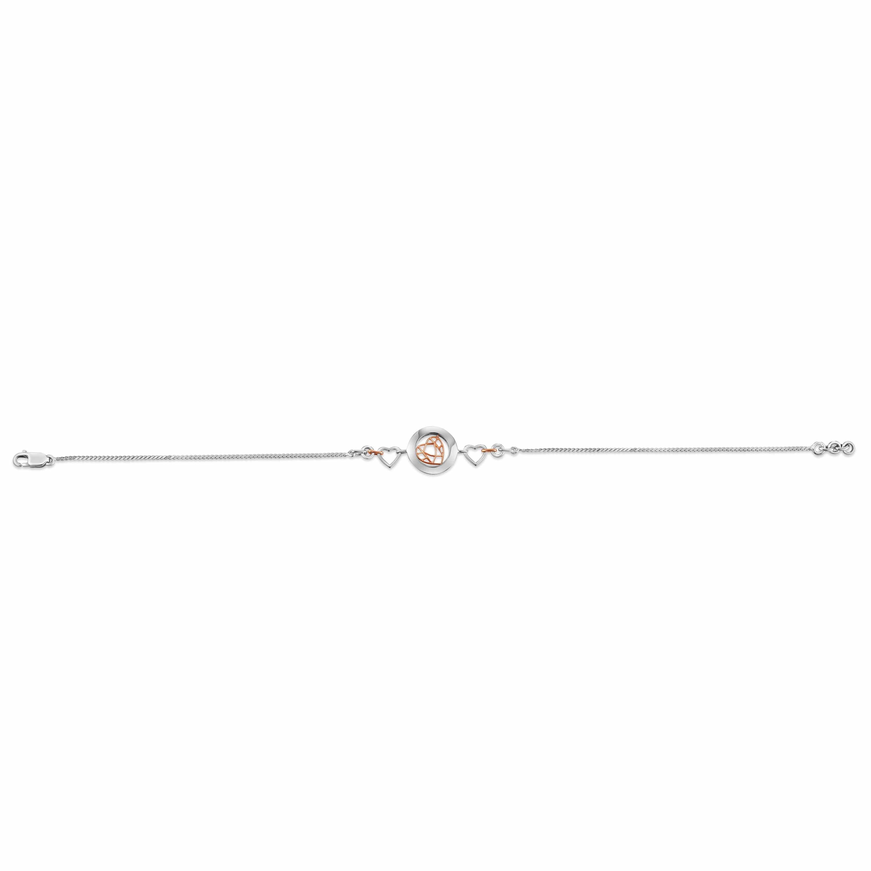 Platinum Rose Gold Heart Bracelet for Women JL PTB 745