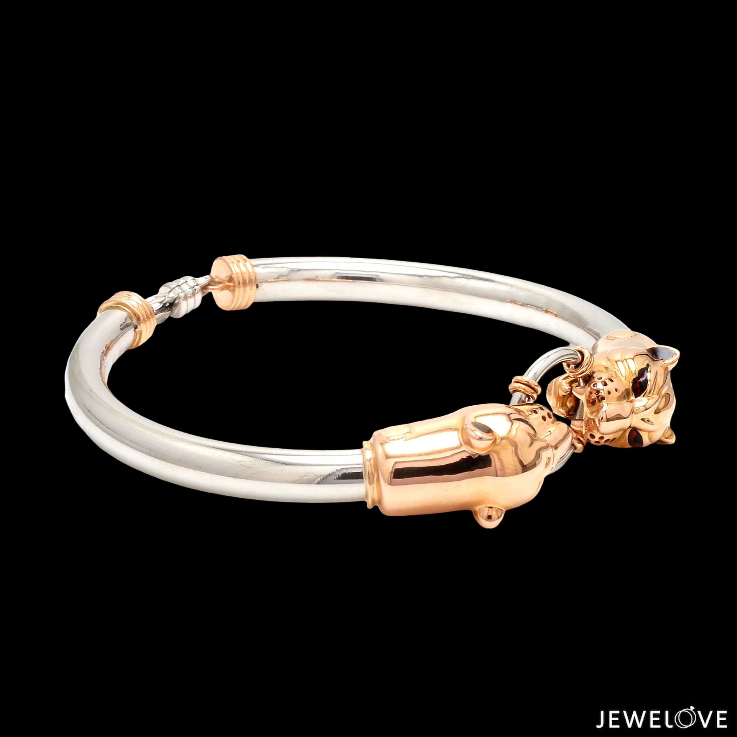 Platinum & Rose Gold Panther Bracelet for Men JL PTB 1184