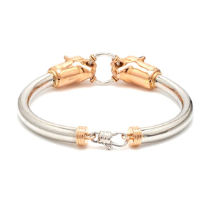 Platinum & Rose Gold Panther Bracelet for Men JL PTB 1184