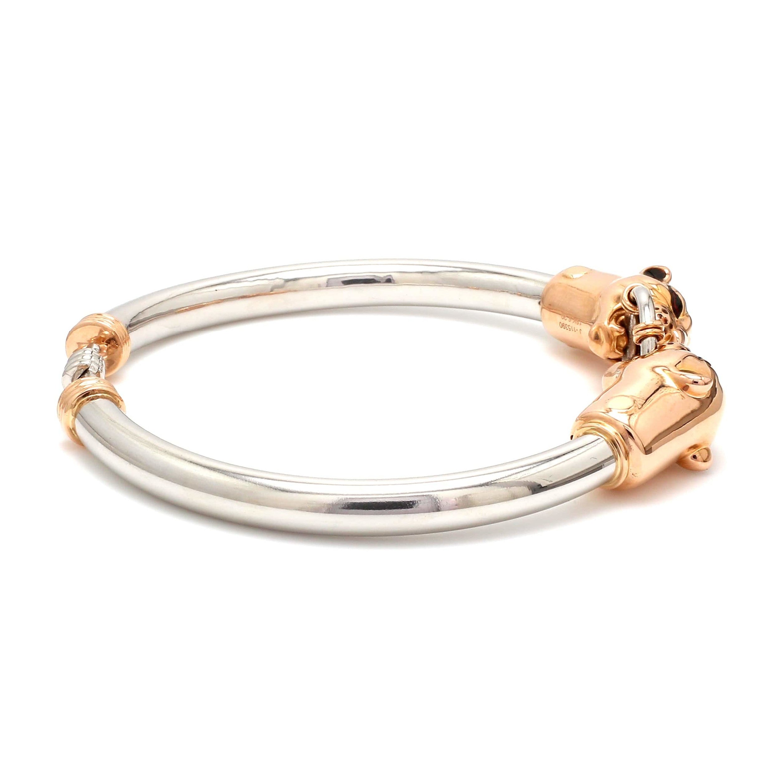 Platinum & Rose Gold Panther Bracelet for Men JL PTB 1184