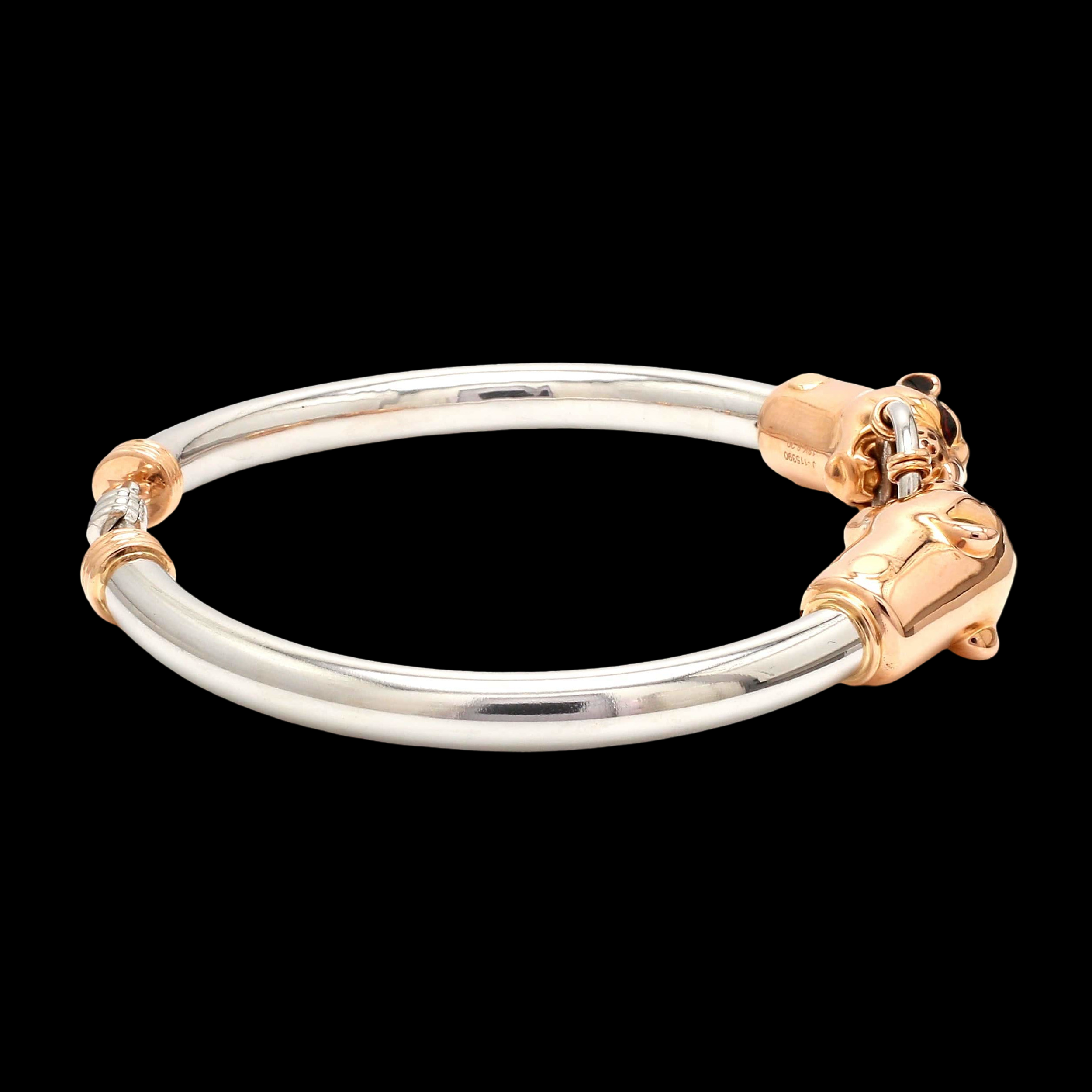 Platinum & Rose Gold Panther Bracelet for Men JL PTB 1184