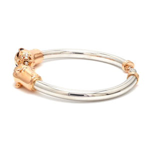 Platinum & Rose Gold Panther Bracelet for Men JL PTB 1184