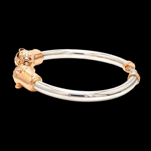 Platinum & Rose Gold Panther Bracelet for Men JL PTB 1184