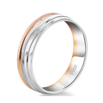 Load image into Gallery viewer, Platinum Rose Gold Plain Men&#39;s &amp; Diamonds Women&#39;s Couple Rings JL PT 1256
