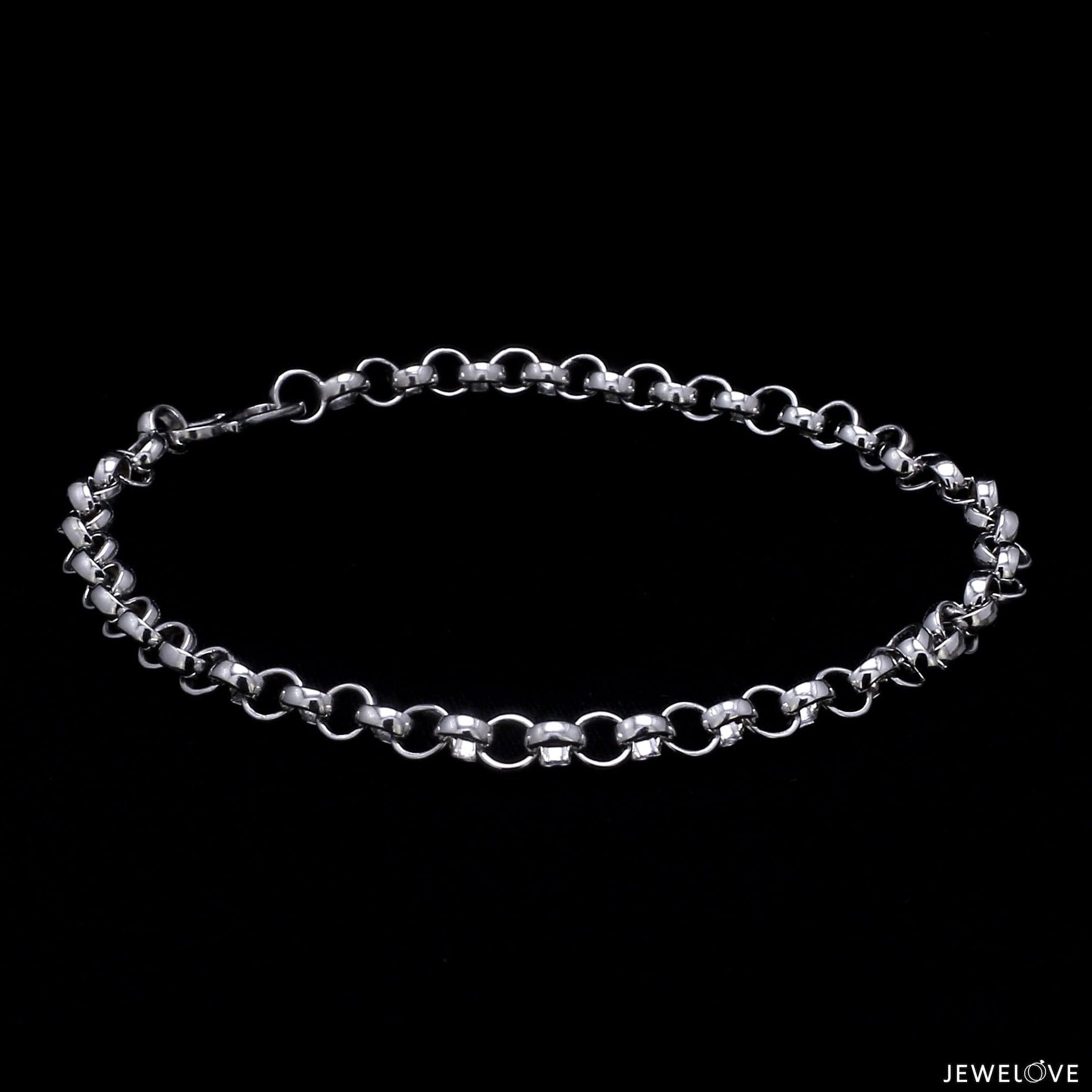 Platinum Round Links Bracelet for Men JL PTB 873