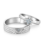 Load image into Gallery viewer, Platinum Single Diamond Men&#39;s &amp; Solitaire-Look Women&#39;s Rings JL PT 1255
