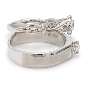 Platinum Solitaire Couple Rings JL PT 983