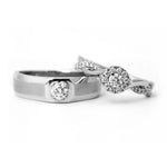 Load image into Gallery viewer, Platinum Solitaire Couple Rings JL PT 983
