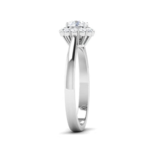 Platinum Solitaire Diamond Engagement Ring with Single Halo JL PT 498