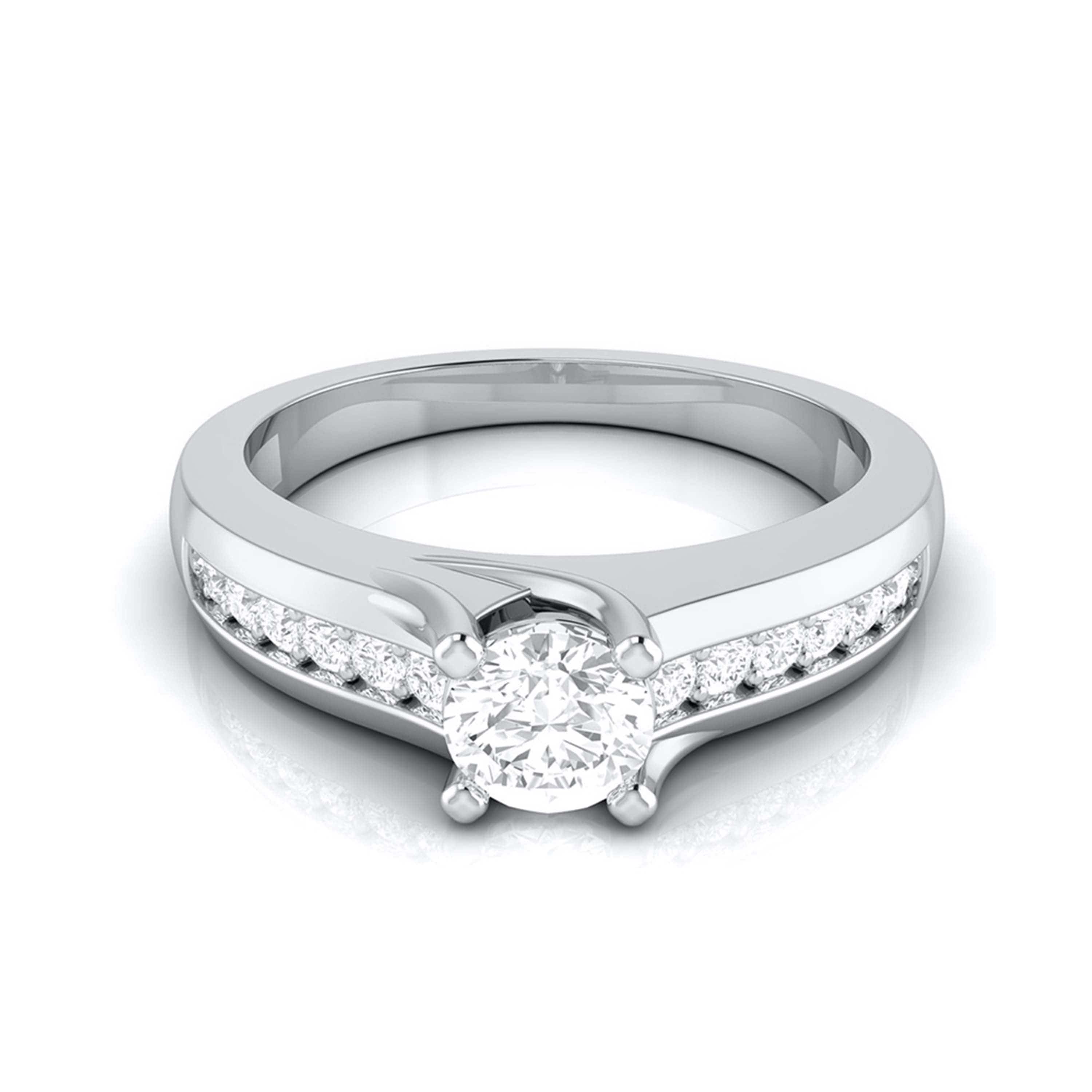 70-Pointer Platinum Lab Grown Solitaire Accent Diamonds Engagement Ring for Women JL PT LG G-119-B   Jewelove.US