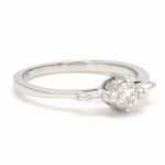 Load image into Gallery viewer, Platinum Solitaire Engagement Ring with Baguette Accents JL PT 265-A
