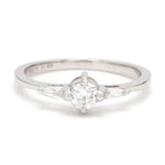 Load image into Gallery viewer, Platinum Solitaire Engagement Ring with Baguette Accents JL PT 265-A
