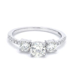 Load image into Gallery viewer, Platinum Solitaire Engagement Ring with Diamond Accents JL PT 584
