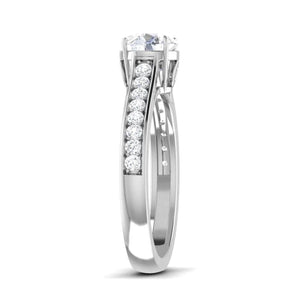 1-Carat Lab Grown Solitaire Diamond Shank Engagement Platinum Ring for Women JL PT LG G 512-B