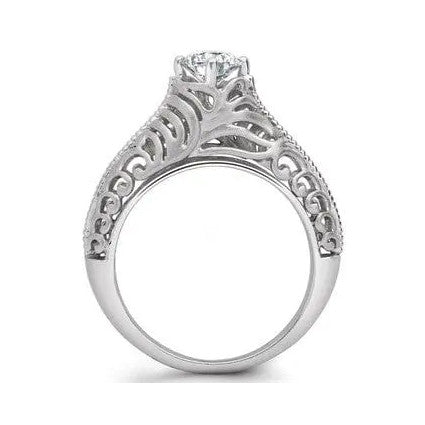 Platinum Solitaire Engagement Ring with Engraving JL PT 506