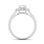 Load image into Gallery viewer, Platinum Solitaire Halo Engagement Ring with Diamond Shank JL PT 465
