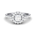 Load image into Gallery viewer, Platinum Solitaire Halo Engagement Ring with Diamond Shank JL PT 465
