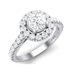 Load image into Gallery viewer, Platinum Solitaire Halo Engagement Ring with Diamond Shank JL PT 465
