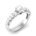 Load image into Gallery viewer, 50 Pointer Platinum Diamond Solitaire Ring with Diamond Accents For Women JL PT 484
