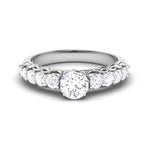 Load image into Gallery viewer, 50 Pointer Platinum Diamond Solitaire Ring with Diamond Accents For Women JL PT 484
