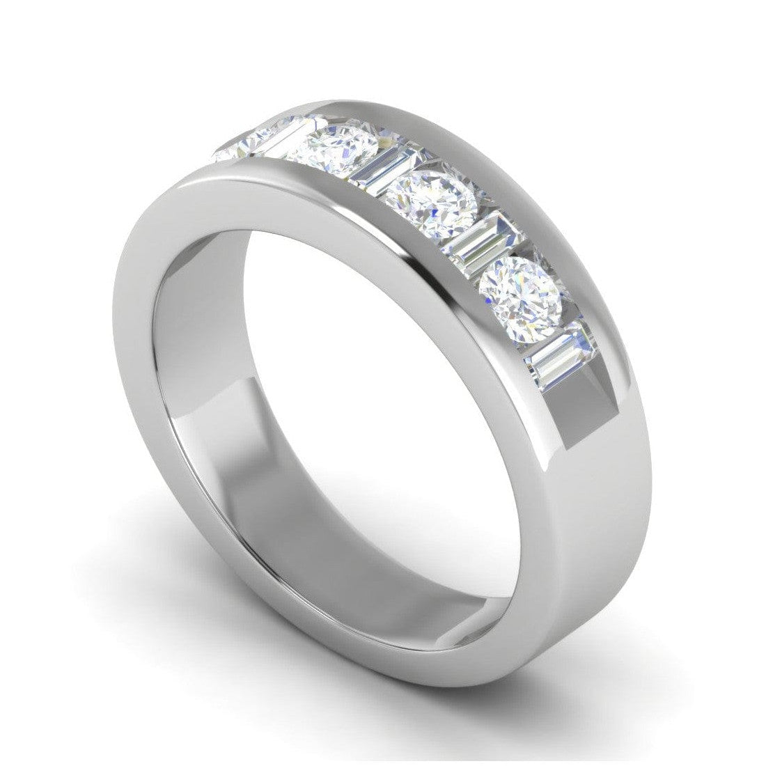 Platinum Unisex Ring with Diamonds JL PT MB RD 145