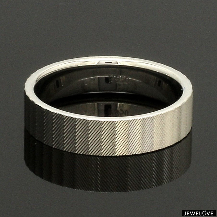 Platinum Unisex Couple Rings with Unique Texture JL PT 1333