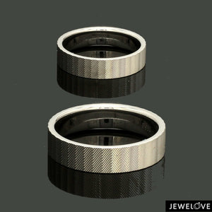 Platinum Unisex Couple Rings with Unique Texture JL PT 1333