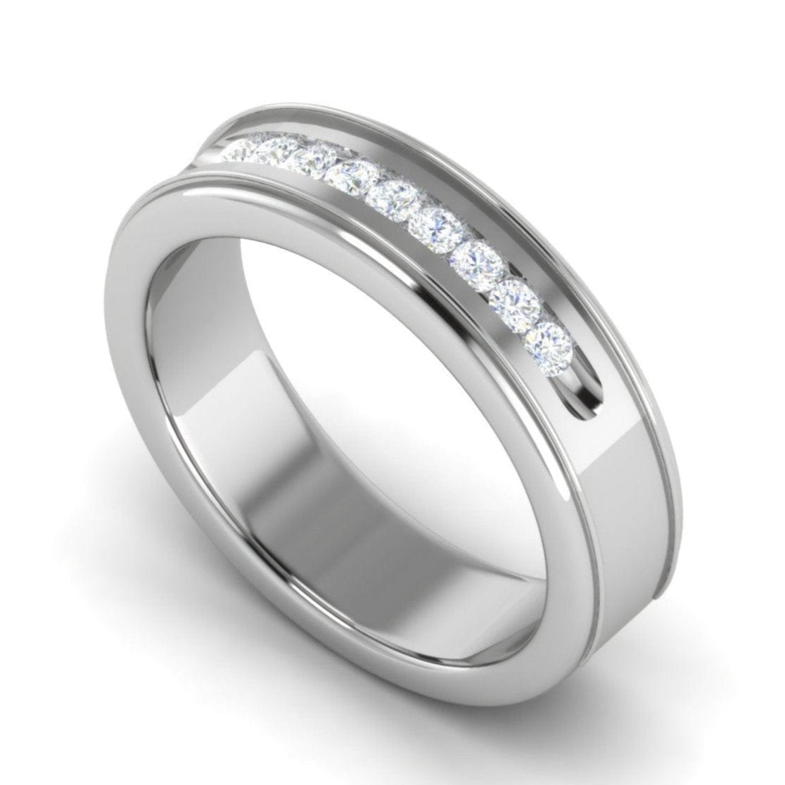 Platinum Unisex Ring with Diamonds JL PT MB RD 140