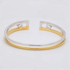 Platinum & Yellow Gold Open Kada for Men JL PTB 625-Yellow