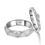 Load image into Gallery viewer, Poles Apart Designer Platinum Couple Rings with Diamonds JL PT 957
