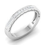 Load image into Gallery viewer, Princess Cut Half Eternity Platinum Wedding Ring JL PT RD RN 6764
