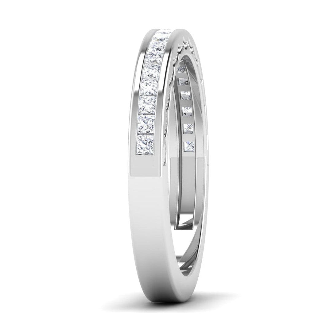 Princess Cut Half Eternity Platinum Wedding Ring JL PT RD RN 6764