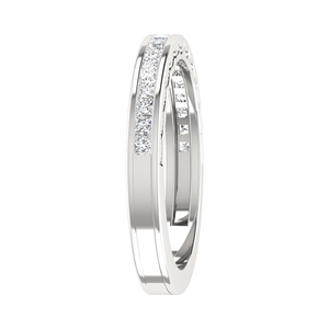 Princess Cut Half Eternity Platinum Wedding Ring JL PT RD RN 6764