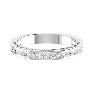 Princess Cut Half Eternity Platinum Wedding Ring JL PT RD RN 6764