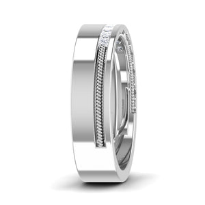 Half Eternity Platinum Wedding Band with Diamonds Ring JL PT 6747