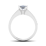 Load image into Gallery viewer, Princess Cut Solitaire Engagement Ring in Platinum with Diamond Studded Shank JL PT 487
