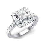 Load image into Gallery viewer, Princess Cut Solitaire Platinum Ring with Halo Setting for women JL PT 470
