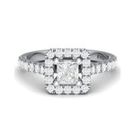 Load image into Gallery viewer, Princess Cut Solitaire Platinum Ring with Halo Setting for women JL PT 470
