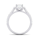 Load image into Gallery viewer, Princess Cut Solitaire Platinum Ring with Halo Setting for women JL PT 470
