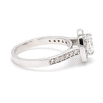 Load image into Gallery viewer, Raised Halo Solitaire Engagement Platinum Ring with Cushion Cut JL PT 661
