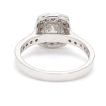 Load image into Gallery viewer, Raised Halo Solitaire Engagement Platinum Ring with Cushion Cut JL PT 661
