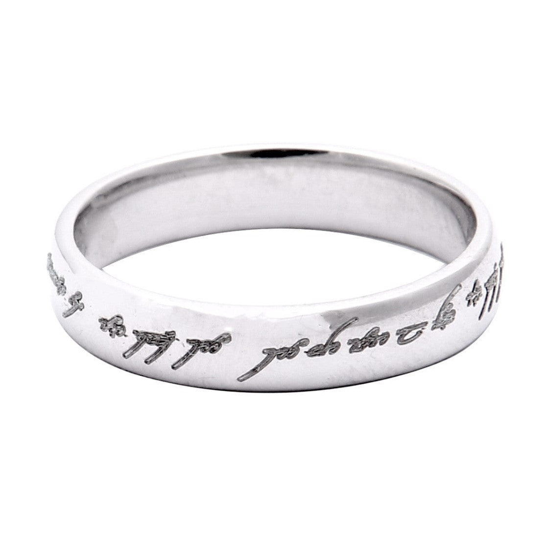 Rings of Love - Platinum Bands with Elvish Poem Engraved JL PT 438