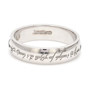 Rings of Love - Platinum Bands with Elvish Poem Engraved JL PT 438