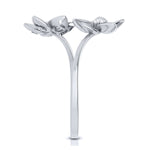 Load image into Gallery viewer, Romantic Flowery Platinum Ring for Women with 2 Diamonds JL PT LR 90
