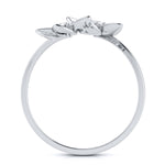 Load image into Gallery viewer, Romantic Flowery Platinum Ring for Women with 2 Diamonds JL PT LR 90
