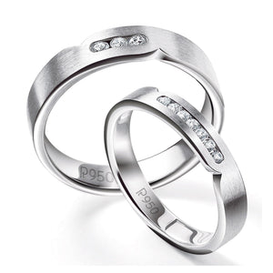 Serendipity Platinum Love Bands with Diamonds JL PT 527