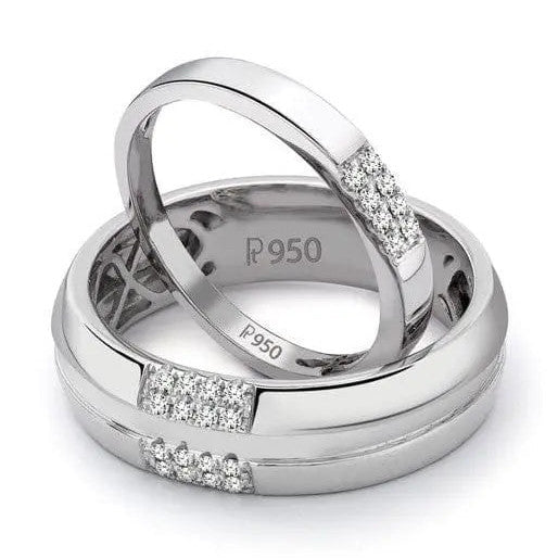 Simple 2 & 4 Row Platinum Love Bands JL PT 120