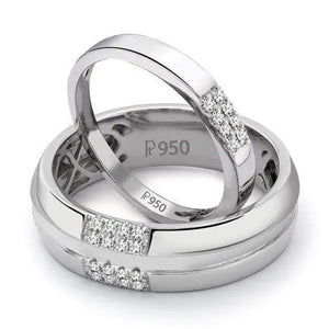 Simple 2 & 4 Row Platinum Love Bands JL PT 120