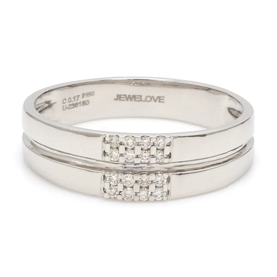 Simple 2 & 4 Row Platinum Love Bands JL PT 120