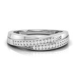 Load image into Gallery viewer, Simple His &amp; Designer Her Platinum Couple Rings with Diamonds JL PT 531
